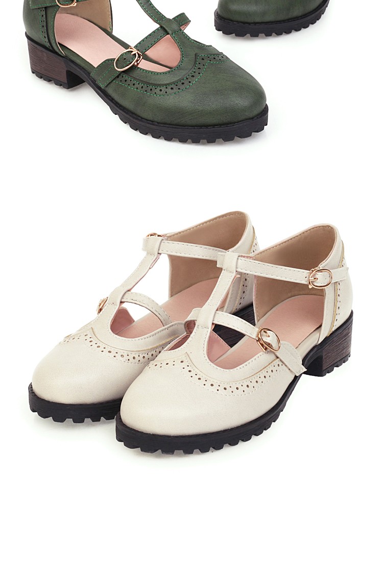 round toe women’s shoe Green, White