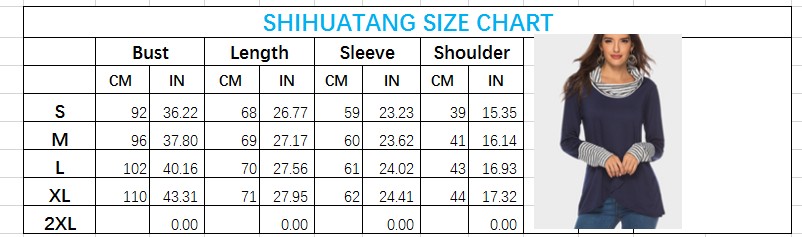 Women's Long Sleeve T-Shirt Size Chart