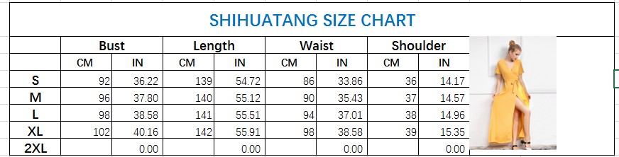 Women's V-neck Dress Size chart