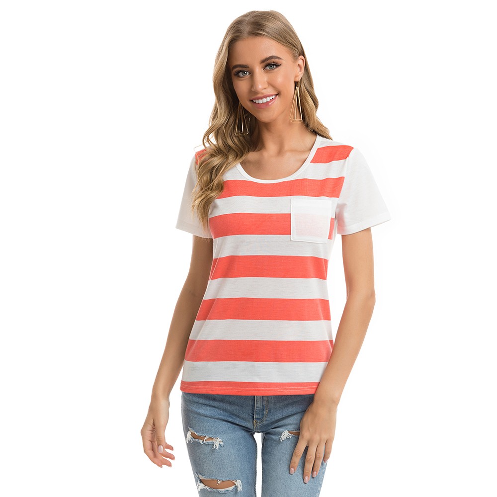 Women's short-sleeved T-shirt Striped T-Shirt