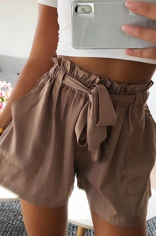 Brown Shorts with draw string for women