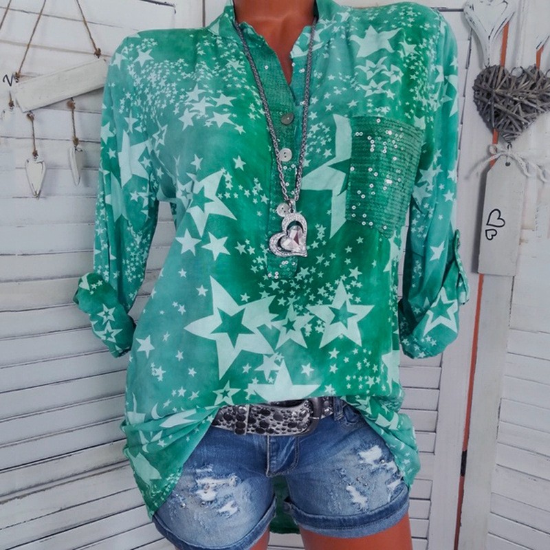 Women's collared blouse Green