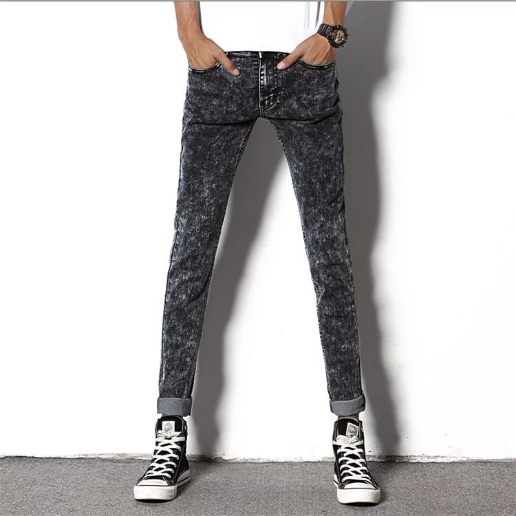 Men's denim jeans fashionable stone washed men's Jeans Black