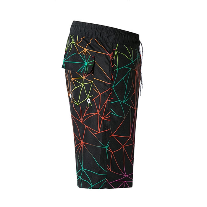 Geometric print retro 80's men's shorts