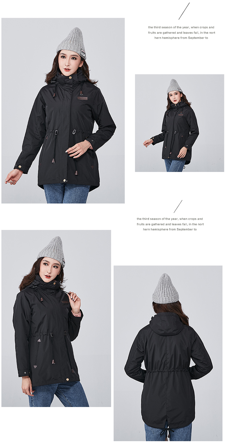 Women's 3 in 1 3 Season black  winter coat 