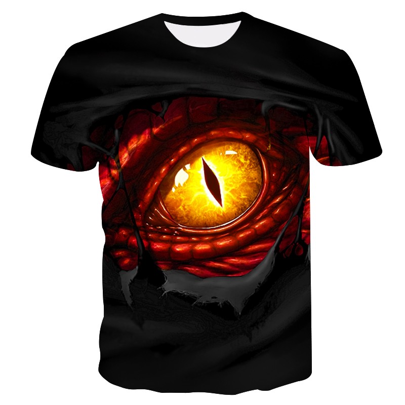 Men's 3D print reptile eye T-Shirt