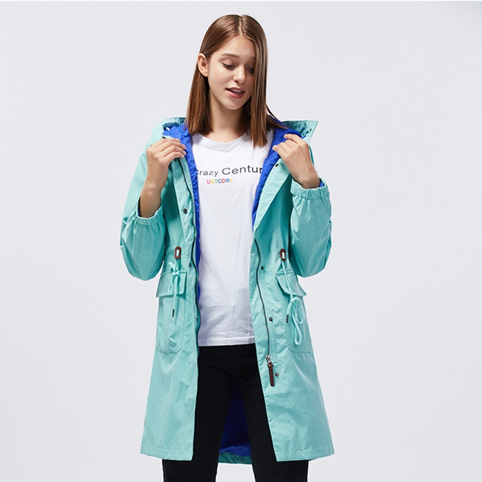 Women's Thin Windbreaker Cyan