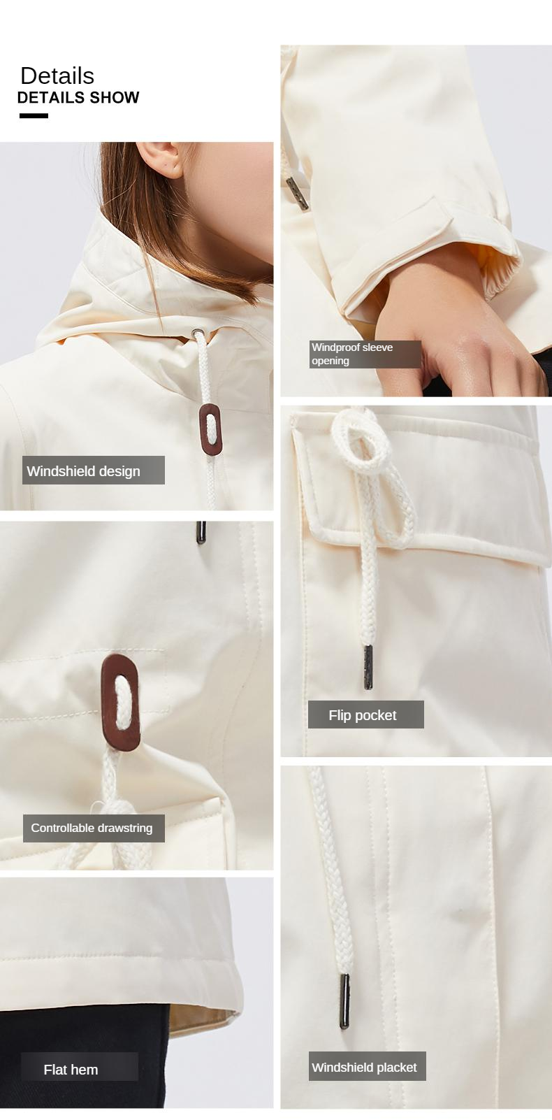 Women's Thin Windbreaker Construction details