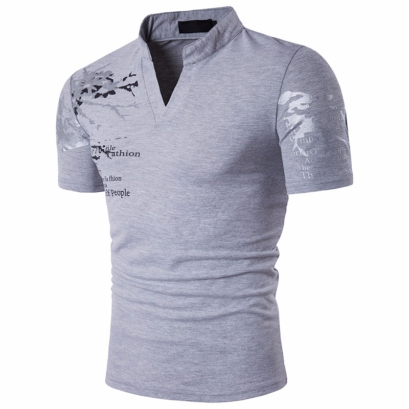 Men's Henley T-Shirt Grey