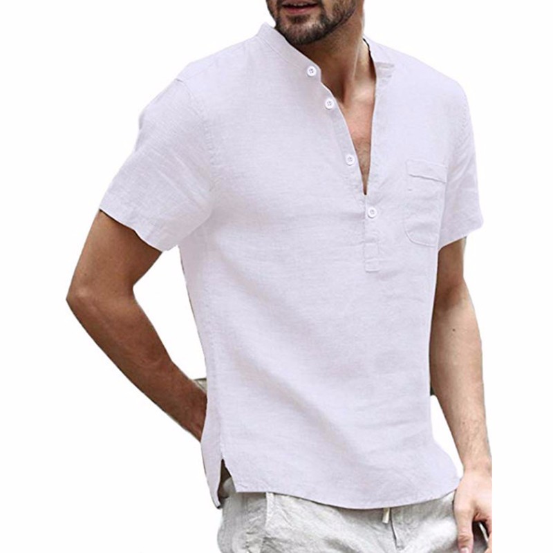 Men’s Short Sleeve White Men's Short Sleeve cotton V-Neck T-Shirt