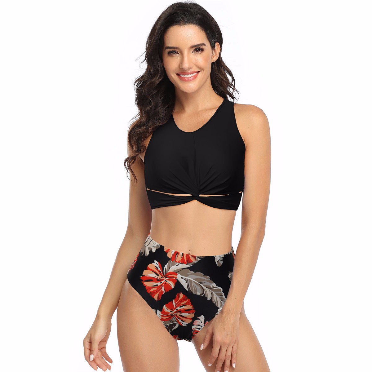 Women's Bathing Suits Floral Printing  Bikini Two Piece Swimsuits