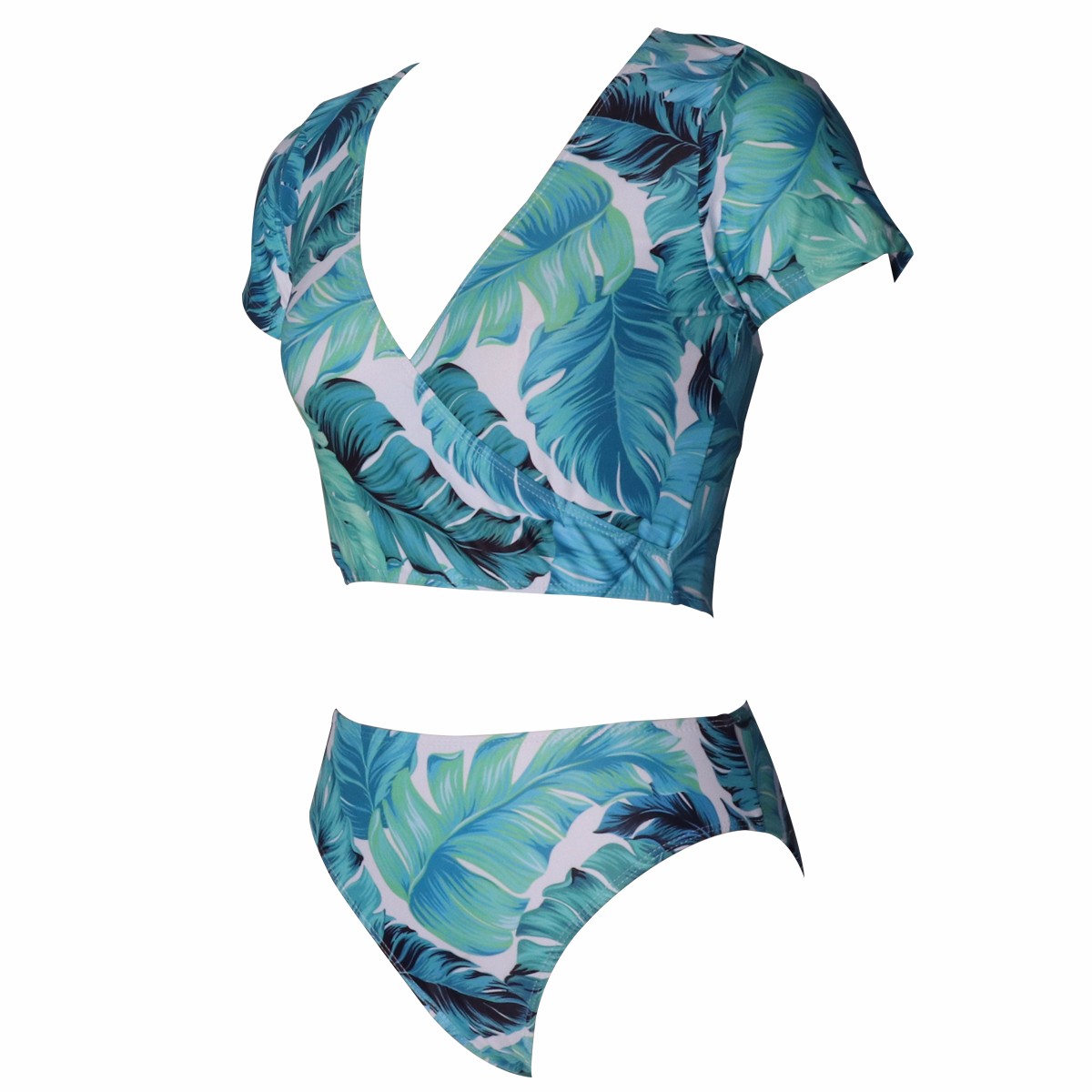 Womens bathing Suit Blue, Teal and white ladies swim suit