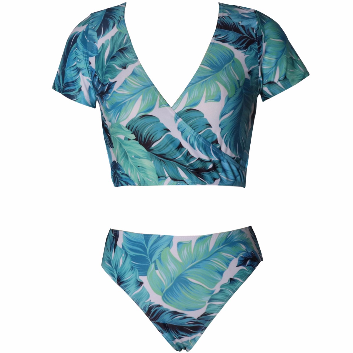 Womens bathing Suit Blue, Teal and white ladies Bikini Swimsuit