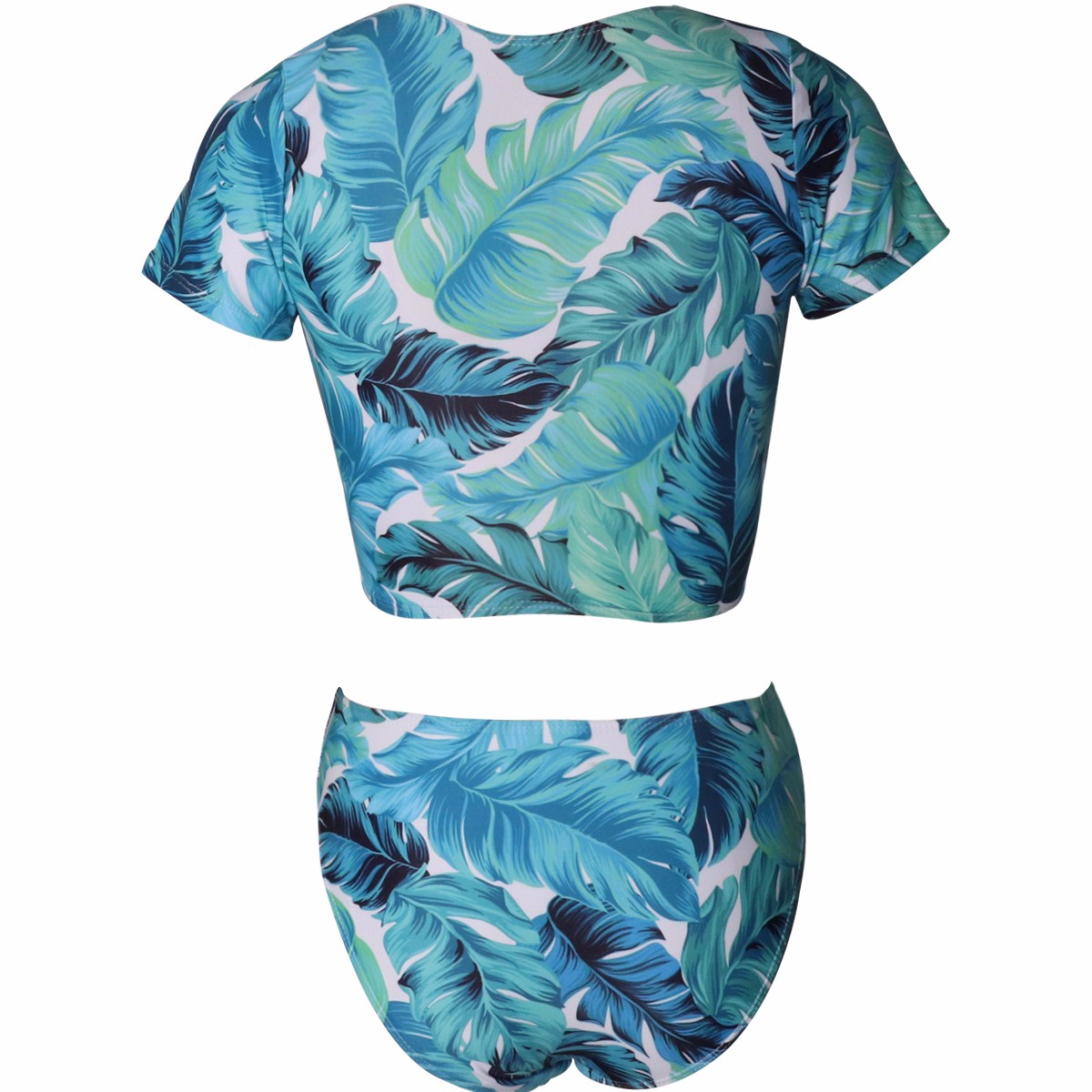 Womens bathing Suit Blue, Teal and white Women's Bathing Suits Floral Printing  Bikini Two Piece Swimsuit