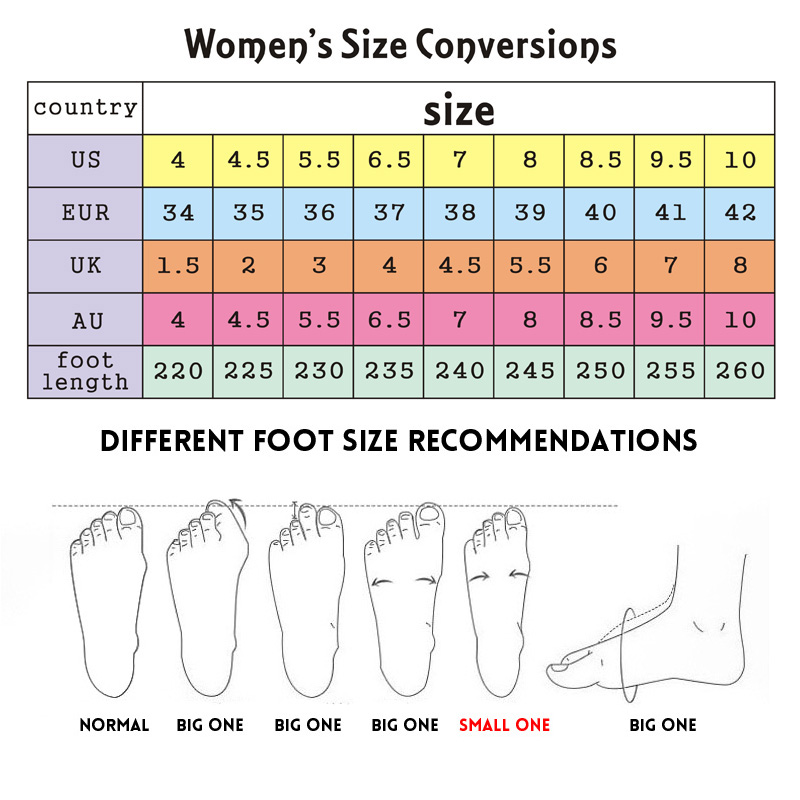 Women's running shoe size conversion chart 