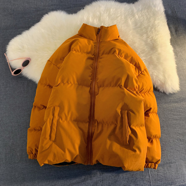 Winter Hong Kong Style Loose Bomber Couple Jacket Orange
