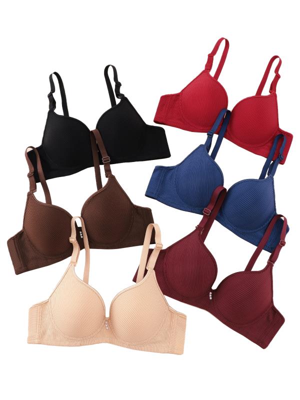 Women's underwear fashion striped fresh steel ring bra