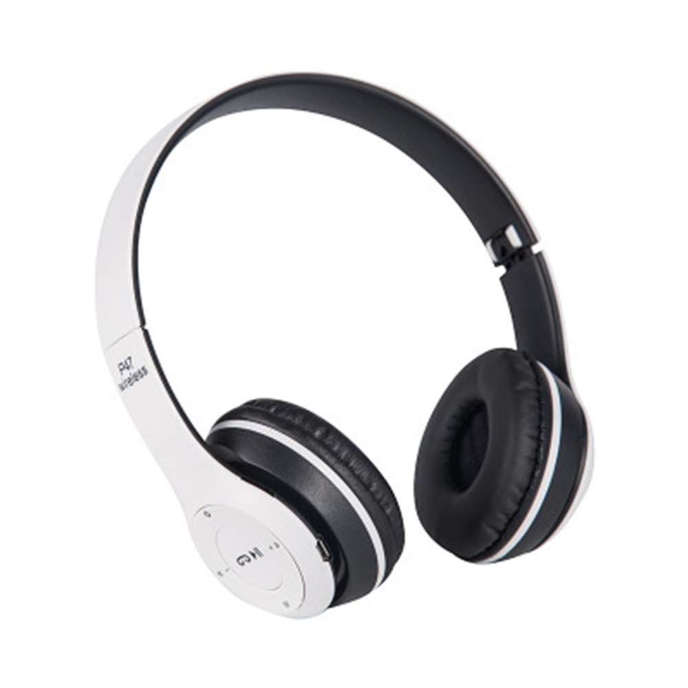 White Bluetooth Wireless Headphone Audio Stereo Cordless Headset