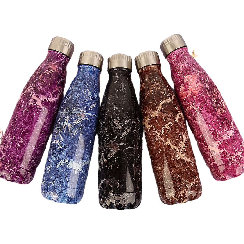 创意个性仿纹石不锈钢水瓶17盎司多层保温杯
