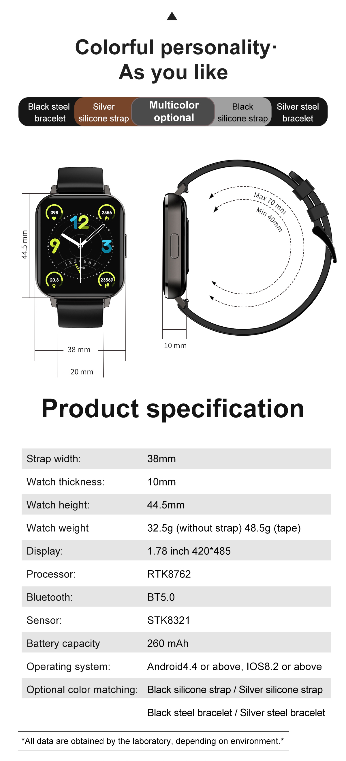 Smart watch that will track Exercise pedometer, calories, distance, exercise mode (walking, running, hiking, badminton, basketball)