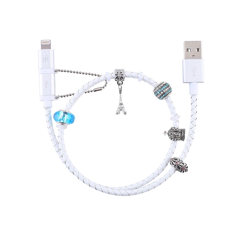 D8 2 in 1 Lightning Micro USB Data Cable for All Iphone Android Mobile Phone High Quality Fast Chargin PSC-0428