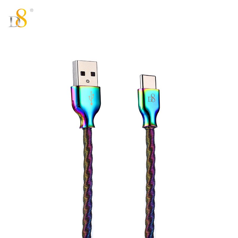 D8 Type-C USB Data Cable Metal Surface Colorful High Quality Fast Charging TC-0422