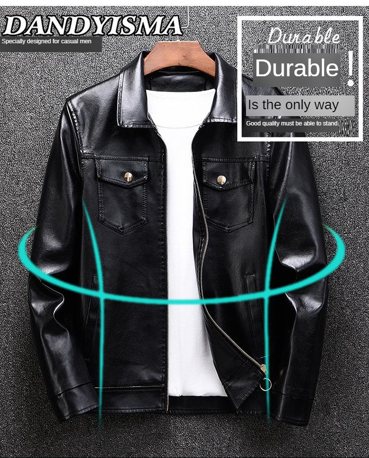 Men's casual leather jacket  PU leather jacket durable for long life