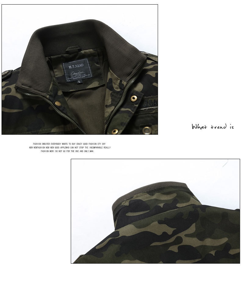 Men's military jacket British style military winter jacket with stand-up collar