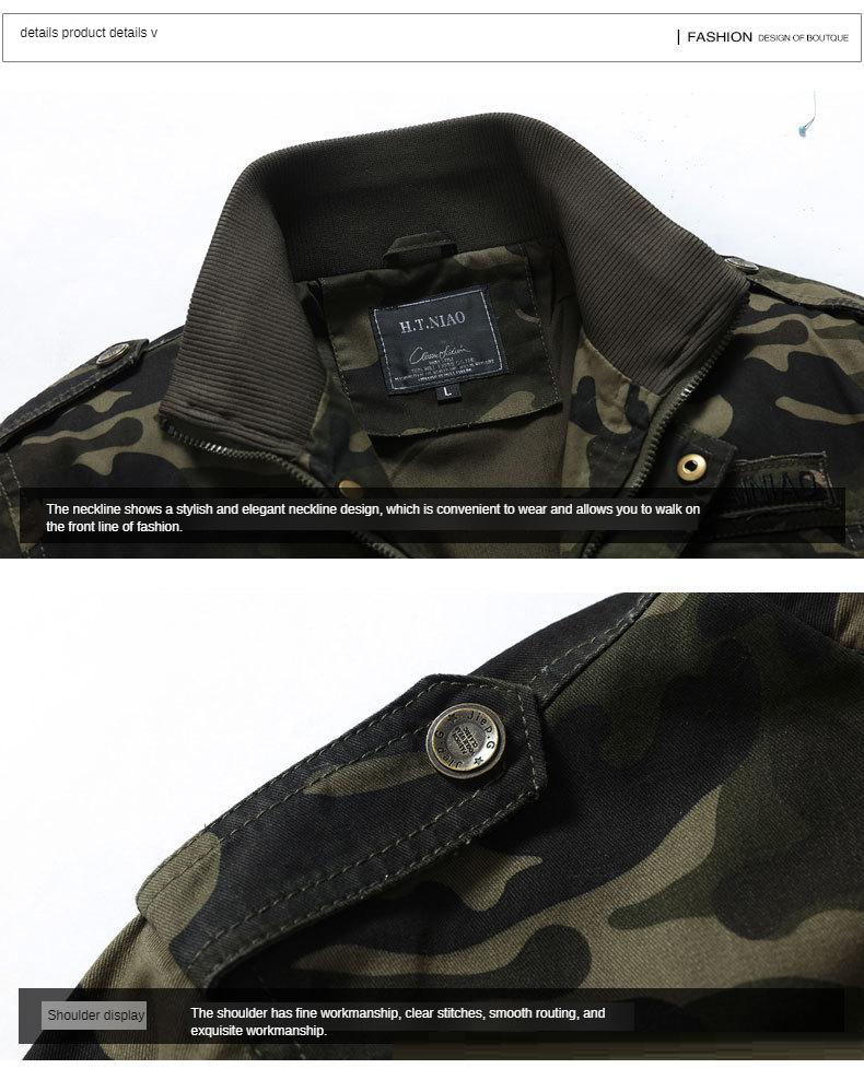 Men's military jacket British style military winter jacket with stand-up collar neckline shows a stylish, elegant design