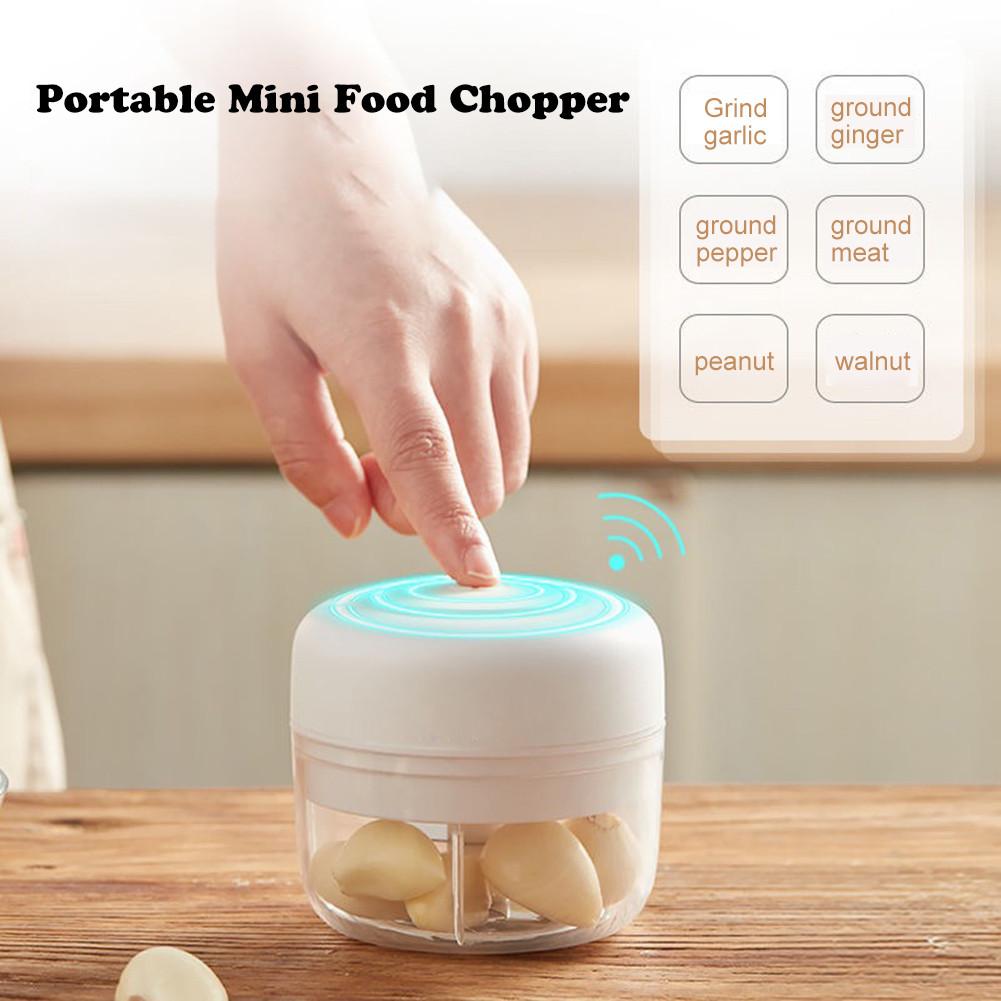 Electric mini garlic masher, automatic stainless steel minced garlic, chili, household small complementary food masher
