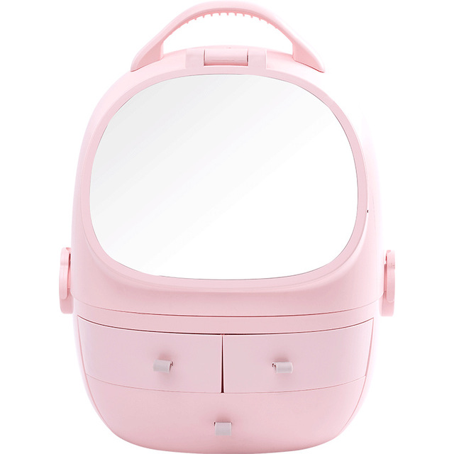 1 double-sided mirror with drawer skin care product multifunctional storage box (without light)