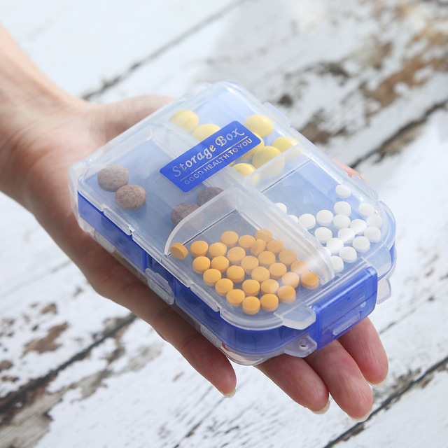 Portable mini sealed multi-compartment pill box (sold at least 5 pieces)