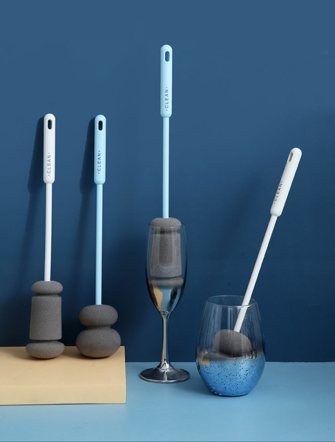 Cleaning the long-handled 360-degree rotating baby bottle scrubbing cup-shabu bottle brush (A type, 5 pieces minimum)