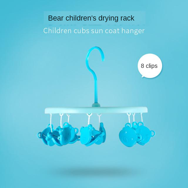 Children's cartoon bear drying rack multifunctional round plastic drying rack (sold at least 3 pieces)