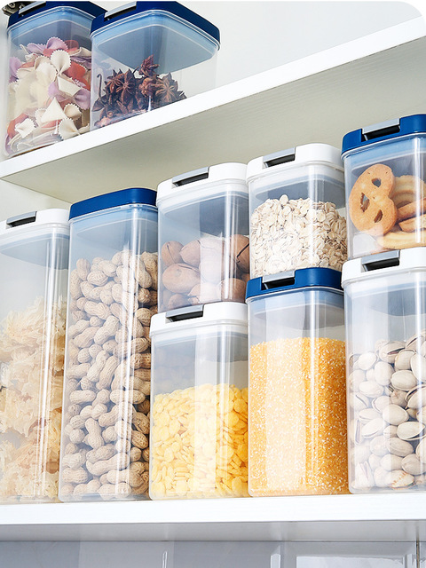 Moisture-proof transparent sealed jar storage jar (sold from 3 pieces, random color