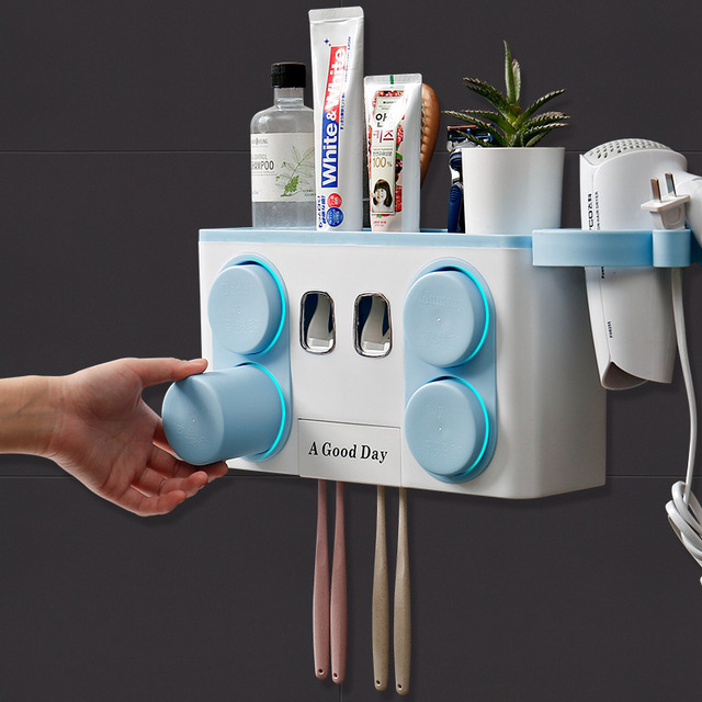 Hole-free toothbrush rack wall-mounted toothbrush cup