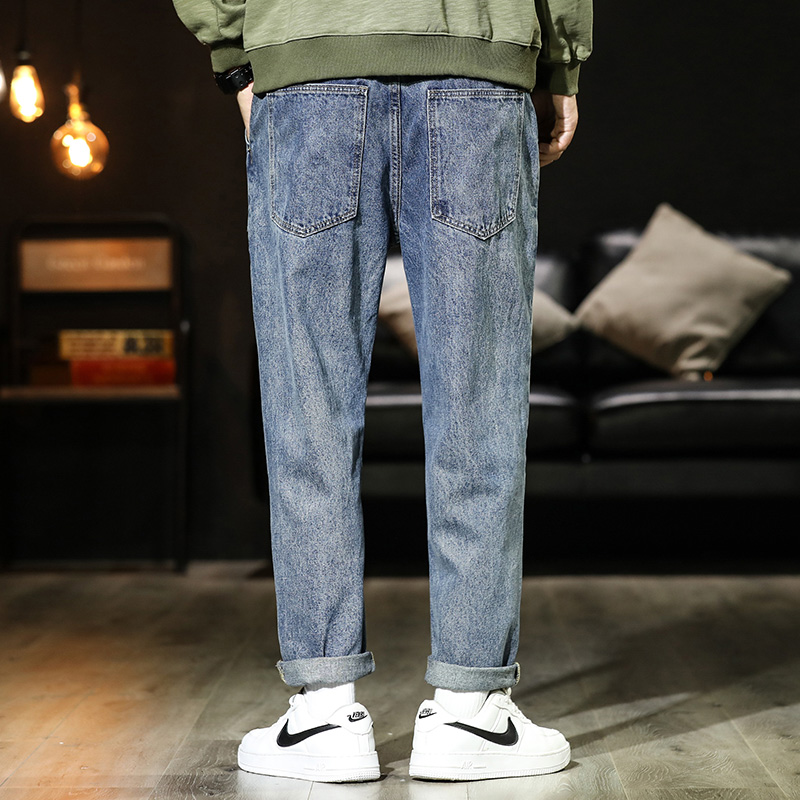 Straight leg denim jeans for men