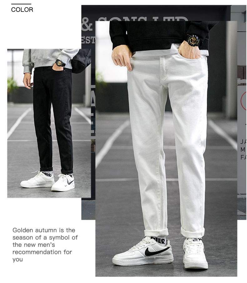 Black or white slim jeans for men