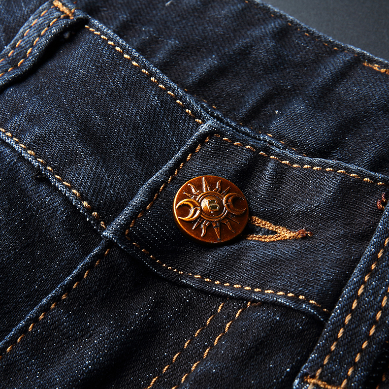 Button waist jeans for men