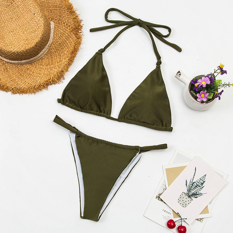 Women's green bikini